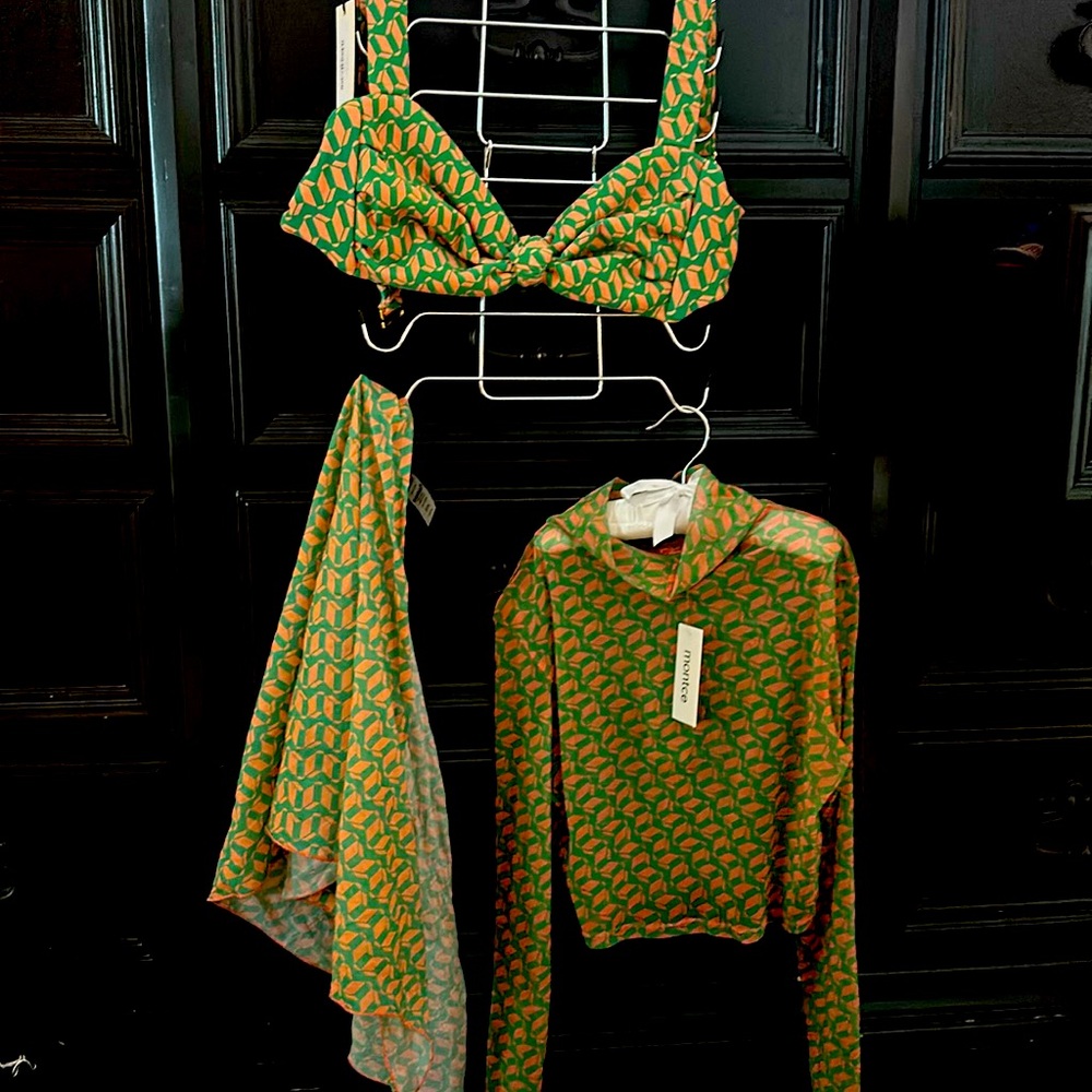 NWT Montce bikini top (m) and matching crop (xs)